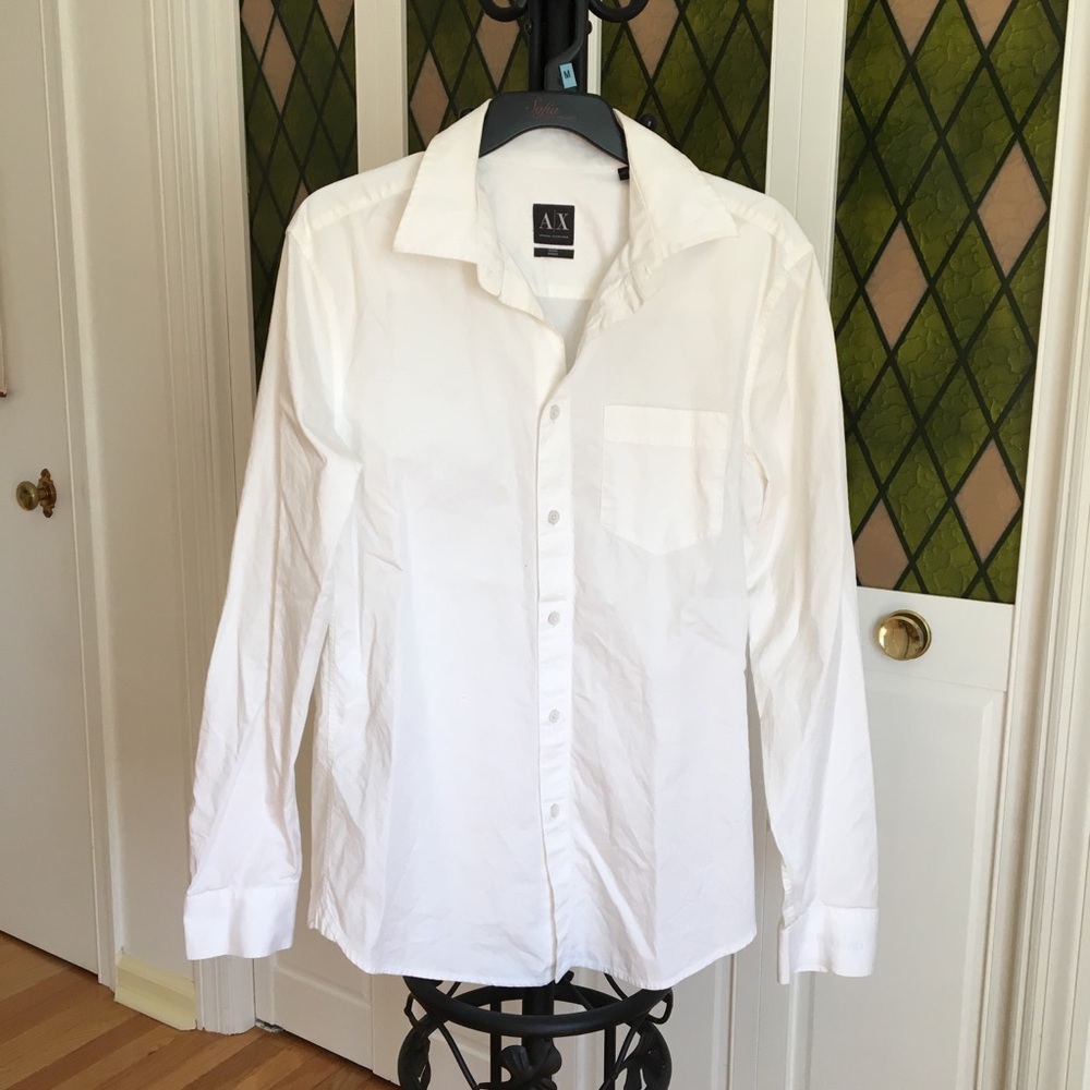 Armani Exchange White Button Down Dress Shirt